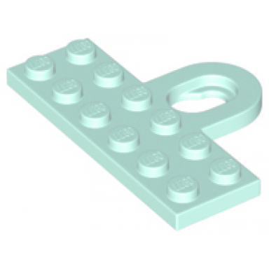 light aqua plate modified 2 x 6 with coupling female