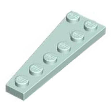 light aqua wedge plate 6 x 2 right