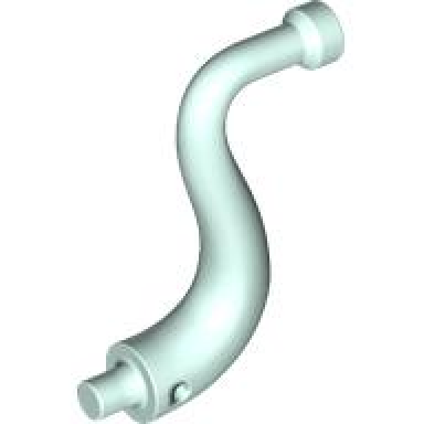 light aqua elephant tail trunk with bar end - long straight tip