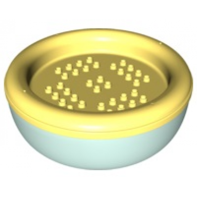 light aqua duplo container floating bowl 14 x 14 x 4 1 2 with bright light yellow top 80516 80515