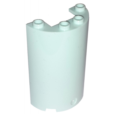 light aqua cylinder half 2 x 4 x 5 with 1 x 2 cutout
