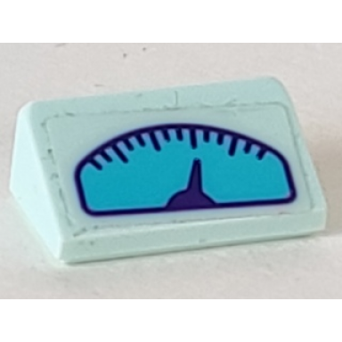 light aqua slope 30 1 x 2 x 2 3 with medium azure gauge with dark purple needle on transparent background pattern sticker - set 41345