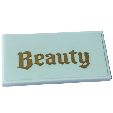 light aqua tile 2 x 4 with gold beauty pattern sticker - set 43227