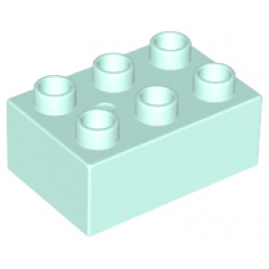 light aqua duplo brick 2 x 3