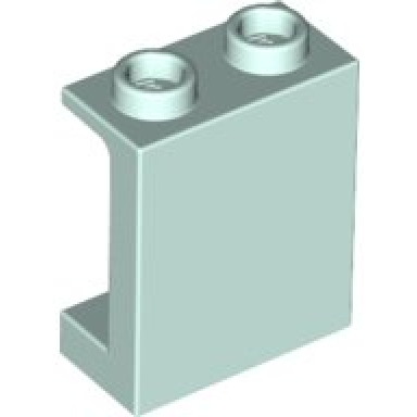 light aqua panel 1 x 2 x 2 with side supports - hollow studs