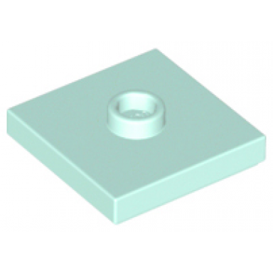 light aqua plate modified 2 x 2 with groove and 1 stud in center jumper