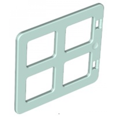 light aqua duplo door window pane 1 x 4 x 3 with 4 same size panes square corners