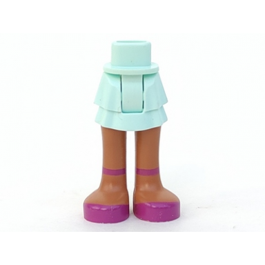 light aqua mini doll hips and skirt layered medium nougat legs magenta shoes with ankle straps pattern - thick hinge
