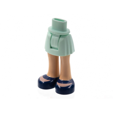 light aqua mini doll hips and skirt light nougat legs and dark blue shoes pattern - thick hinge