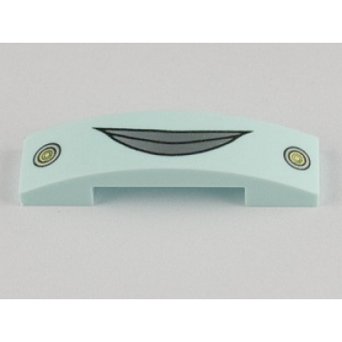 light aqua slope curved 4 x 1 x 2 3 double with lips and round headlights pattern flo