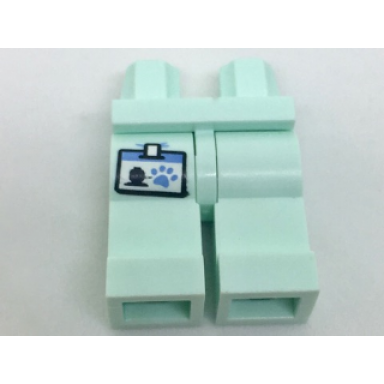 light aqua hips and legs with veterinarian id badge pattern