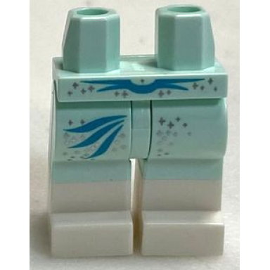 light aqua hips and legs with white boots silver stars metallic light blue curved stripes pattern bam