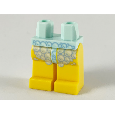 light aqua hips and yellow legs with bright light blue bubble outlines pattern
