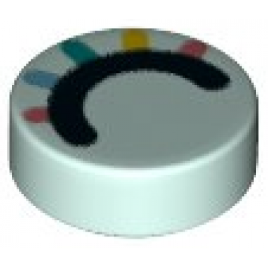 light aqua tile round 1 x 1 with black eye closed with coral medium azure dark turquoise and yellow eyelashes pattern