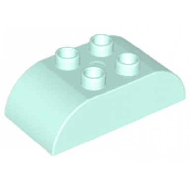 light aqua duplo brick 2 x 4 slope curved double