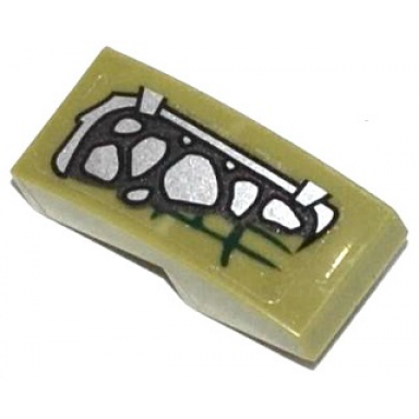 slope curved 2 x 1 x 2 3 with crocodile scales pattern model right side sticker - set 70126
