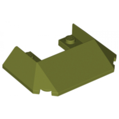 olive green wedge 6 x 4 cutout train roof with 5 large bottom tubes