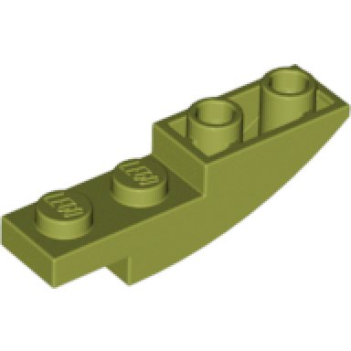olive green slope curved 4 x 1 inverted