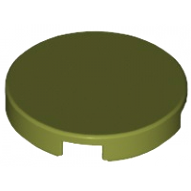 olive green tile round 2 x 2 with bottom stud holder