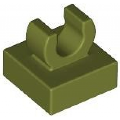 olive green tile modified 1 x 1 with open o clip