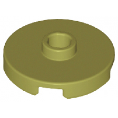 olive green tile round 2 x 2 with open stud