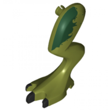 olive green dinosaur leg large rear dilophosaurus left with pin black claws and dark green blotch pattern