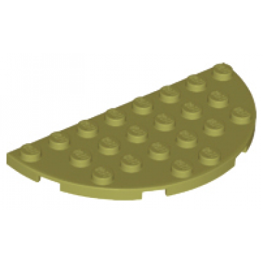 olive green plate round half 4 x 8