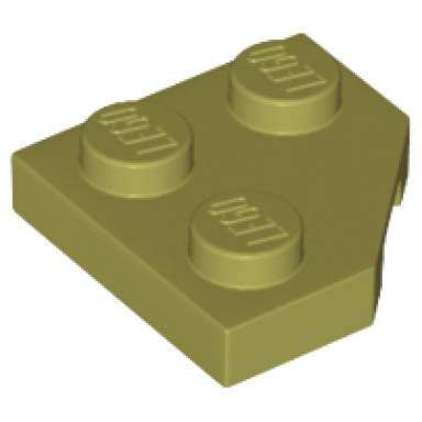 olive green wedge plate 2 x 2 cut corner