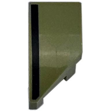 olive green wedge 2 x 1 x 2 3 left with black stripe pattern