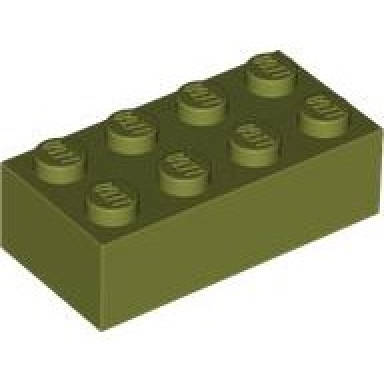 olive green brick 2 x 4