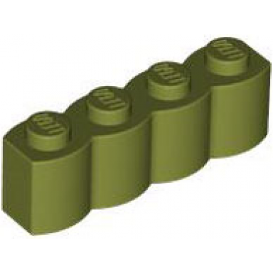 olive green brick modified 1 x 4 with log profile