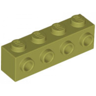 olive green brick modified 1 x 4 with studs on side