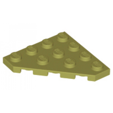 olive green wedge plate 4 x 4 cut corner