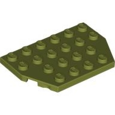 olive green wedge plate 4 x 6 cut corners