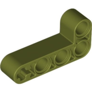 olive green technic liftarm modified bent thick l-shape 2 x 4