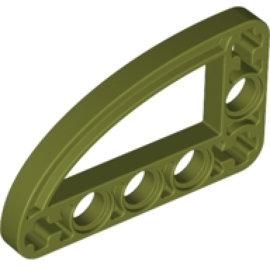 olive green technic liftarm modified l-shape quarter ellipse thin 3 x 5