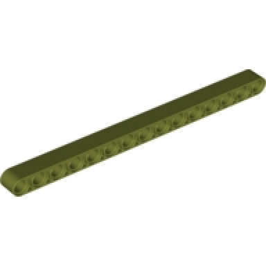 olive green technic liftarm thick 1 x 15