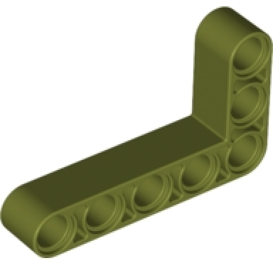 olive green technic liftarm modified bent thick l-shape 3 x 5