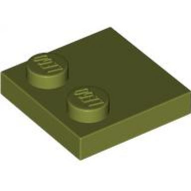 olive green tile modified 2 x 2 with studs on edge