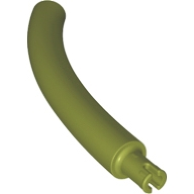 olive green dinosaur tail neck middle section with bar hole and technic pin