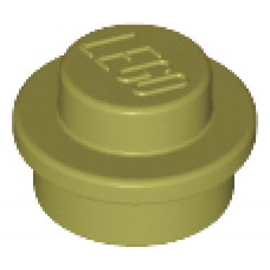 olive green plate round 1 x 1