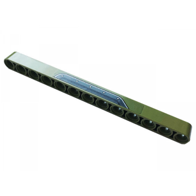 olive green technic liftarm thick 1 x 13 with door plate with rivets pattern model left side sticker - set 42110