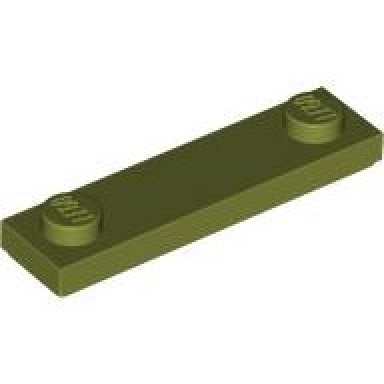 olive green plate modified 1 x 4 with 2 studs with groove