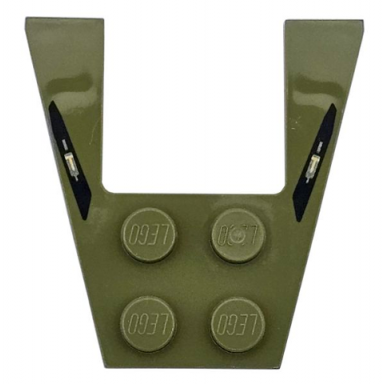 wedge plate 4 x 4 with black stripes and silver shock absorbers pattern