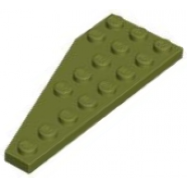 olive green wedge plate 8 x 3 pentagonal right