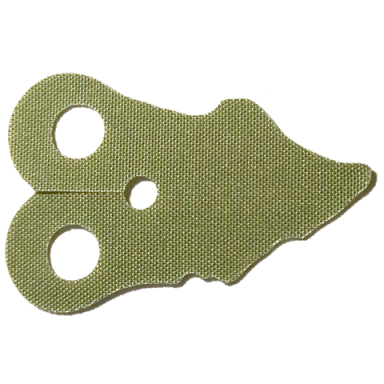 olive green minifigure armor pauldron cloth tattered rounded end length 33mm