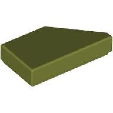 olive green tile modified 1 x 2 wedge left