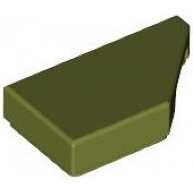 olive green tile modified 1 x 2 wedge right