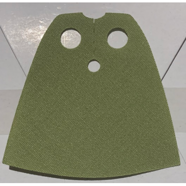 olive green minifigure cape cloth standard - traditional starched fabric - 3.9cm height