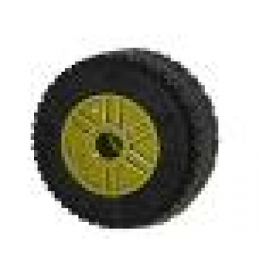 olive green wheel 18mm d x 14mm with pin hole fake bolts and shallow spokes with black tire 30.4 x 14 solid 55981 58090